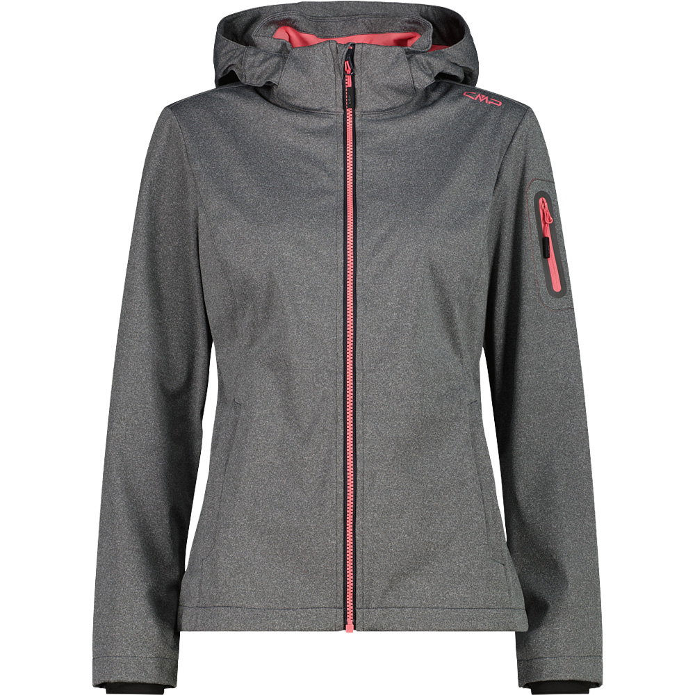 CMP - Zip Hood Softshelljacke Damen antharcite melange