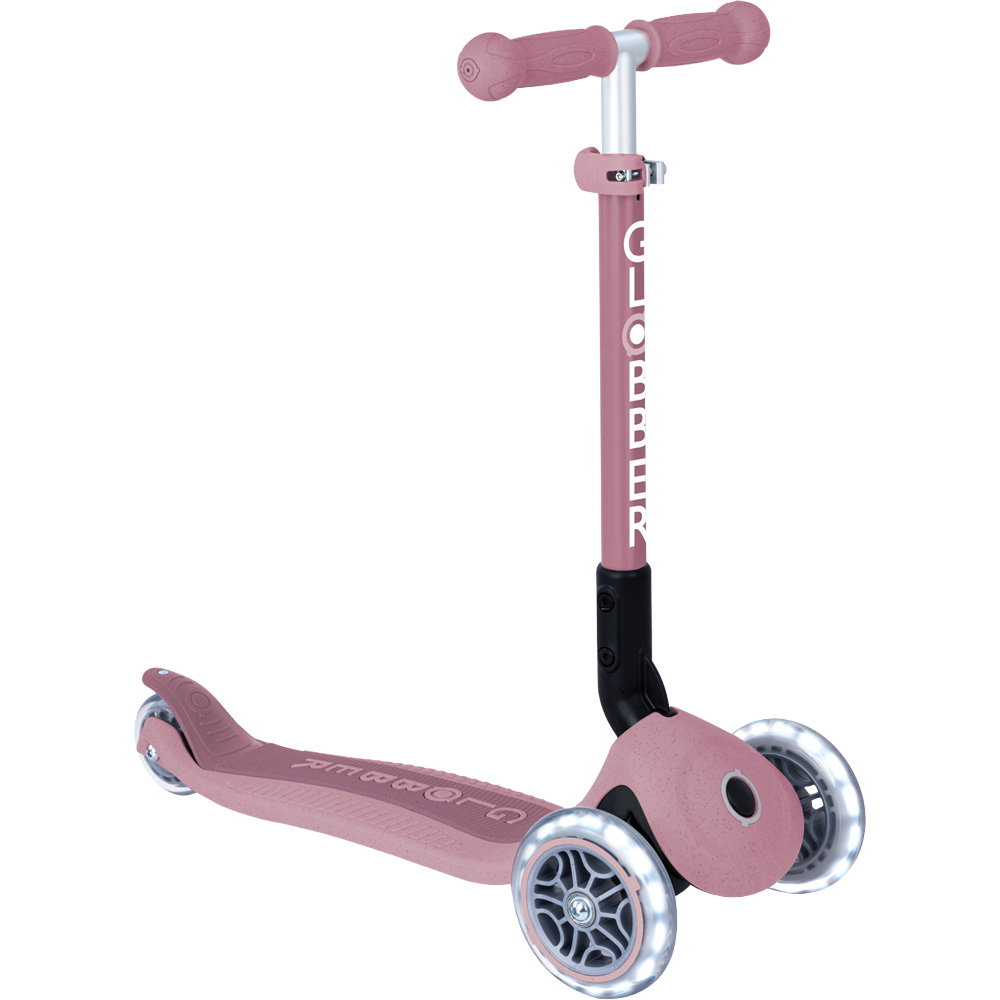 Globber - Junior Foldable Eco Lights Scooter Kinder berry