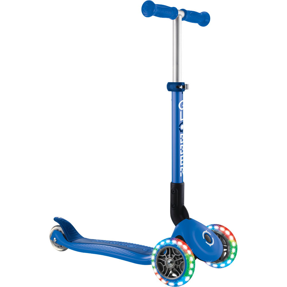Globber - Junior Foldable Lights Scooter Kinder dunkelblau