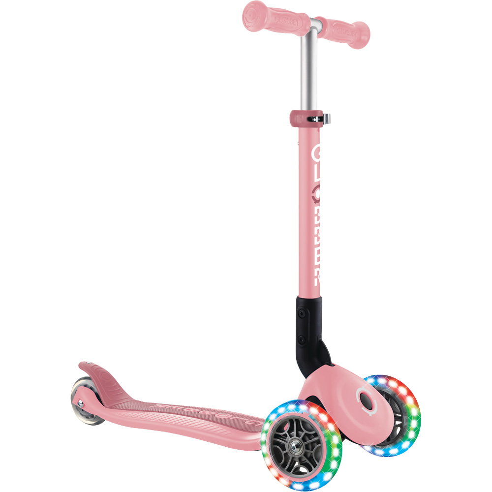 Globber - Junior Foldable Lights Scooter Kinder pastellrosa