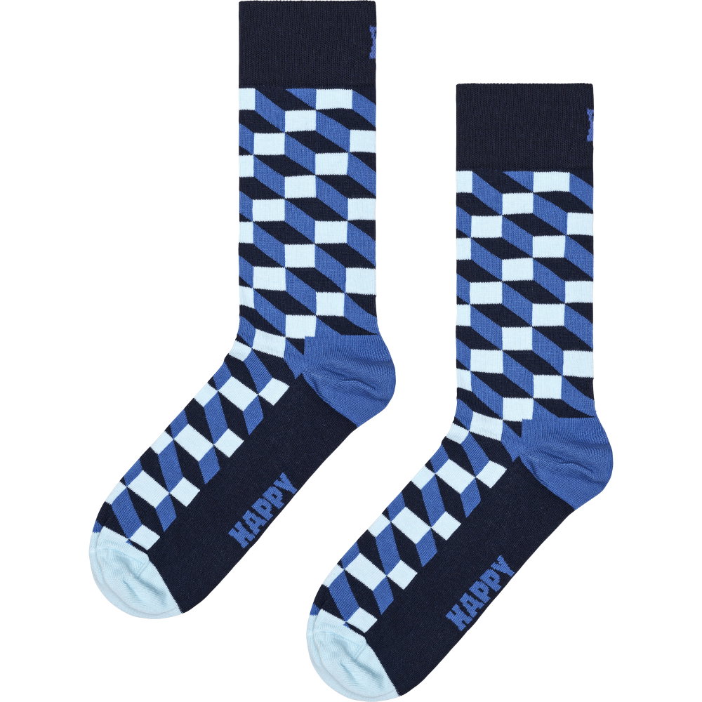 Happy Socks - Filled Optic Socken navy blue