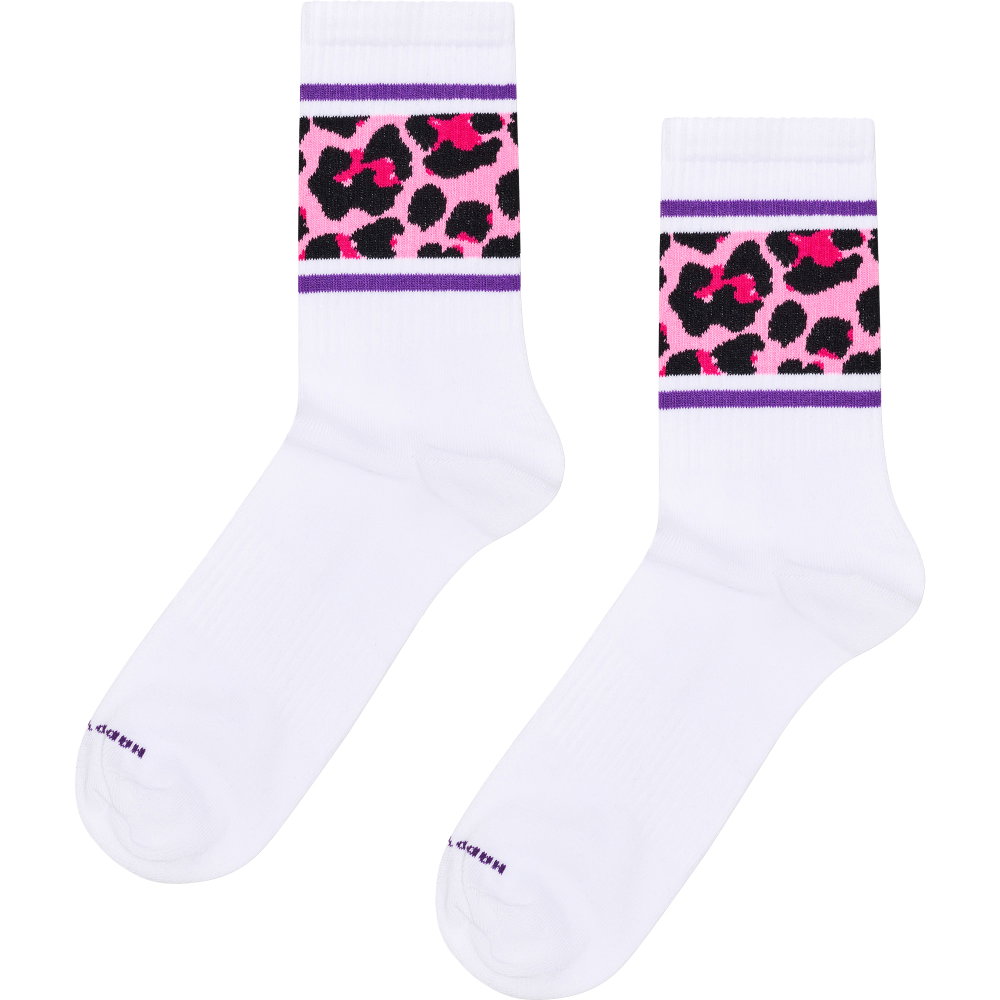 Happy Socks - Leo Stripe Sneaker Socken weiß