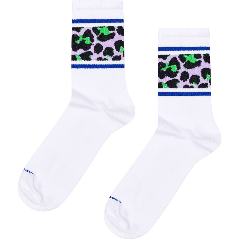 Happy Socks - Leo Stripe Sneaker Socken weiß