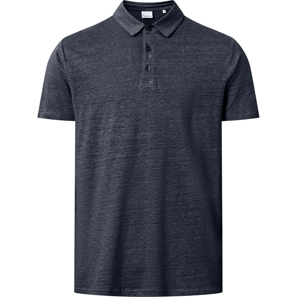 KnowledgeCotton Apparel - Bio Leinen Poloshirt GOTS/Vegan Herren total eclipse