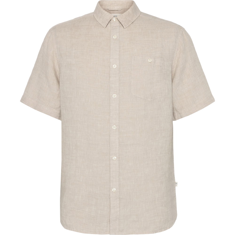 KnowledgeCotton Apparel - Regular Leinenhemd GOTS/Vegan Herren yarndyed light feather gray