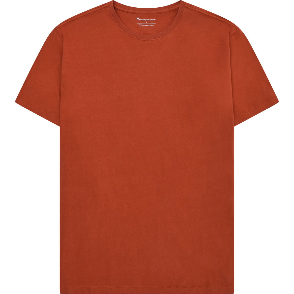 KnowledgeCotton Apparel - Agnar Basic T-Shirt GOTS/Vegan Herren burnt brick