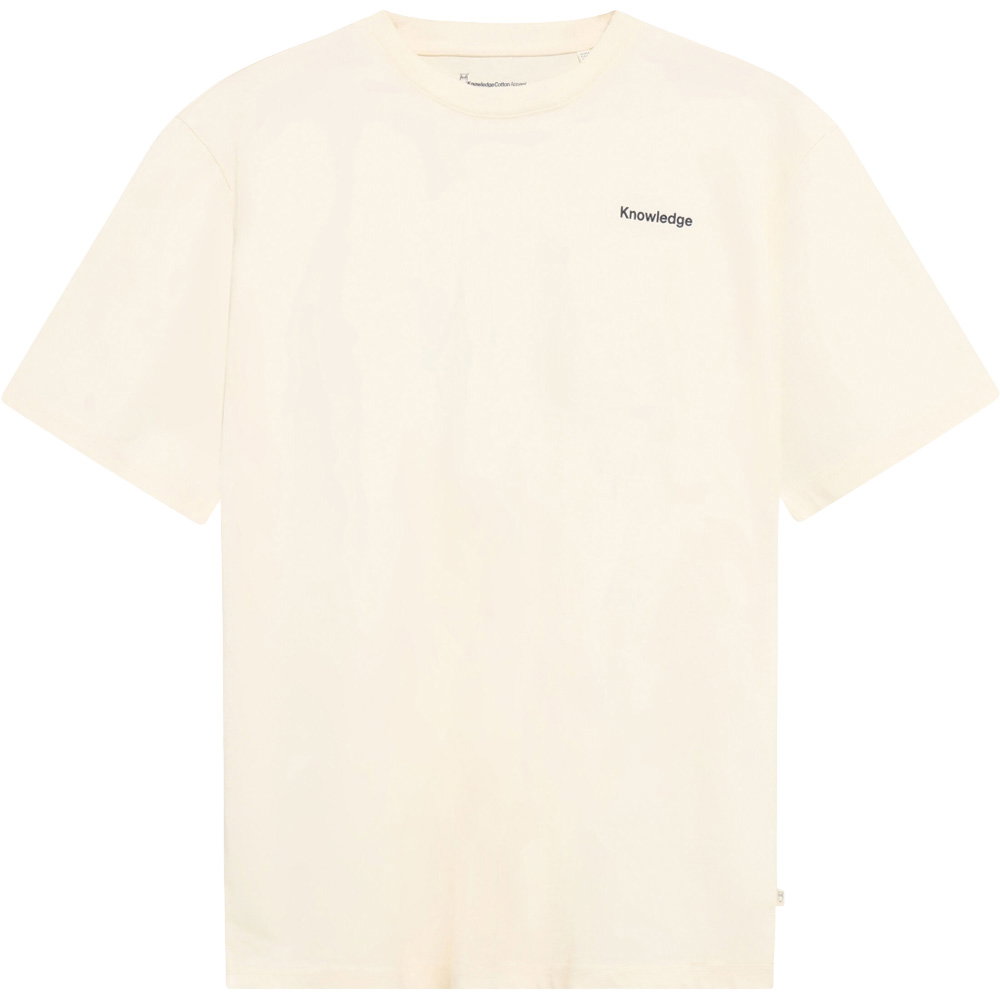 KnowledgeCotton Apparel - Back Print T-Shirt Herren egret