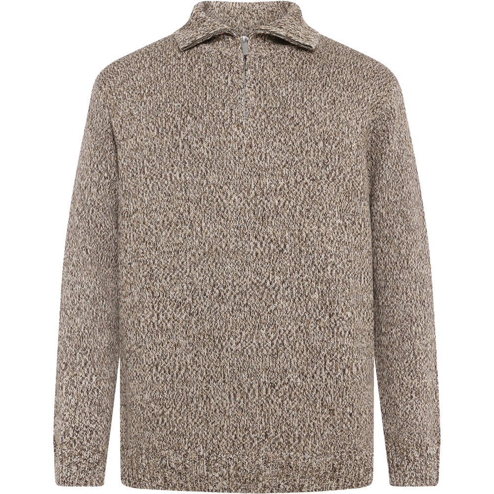 KnowledgeCotton Apparel - Quater Half-Zip Sweatshirt Herren brown multi