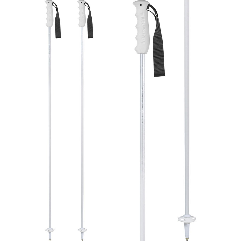 Komperdell - Ivory Carbon Alpin Skistöcke weiß
