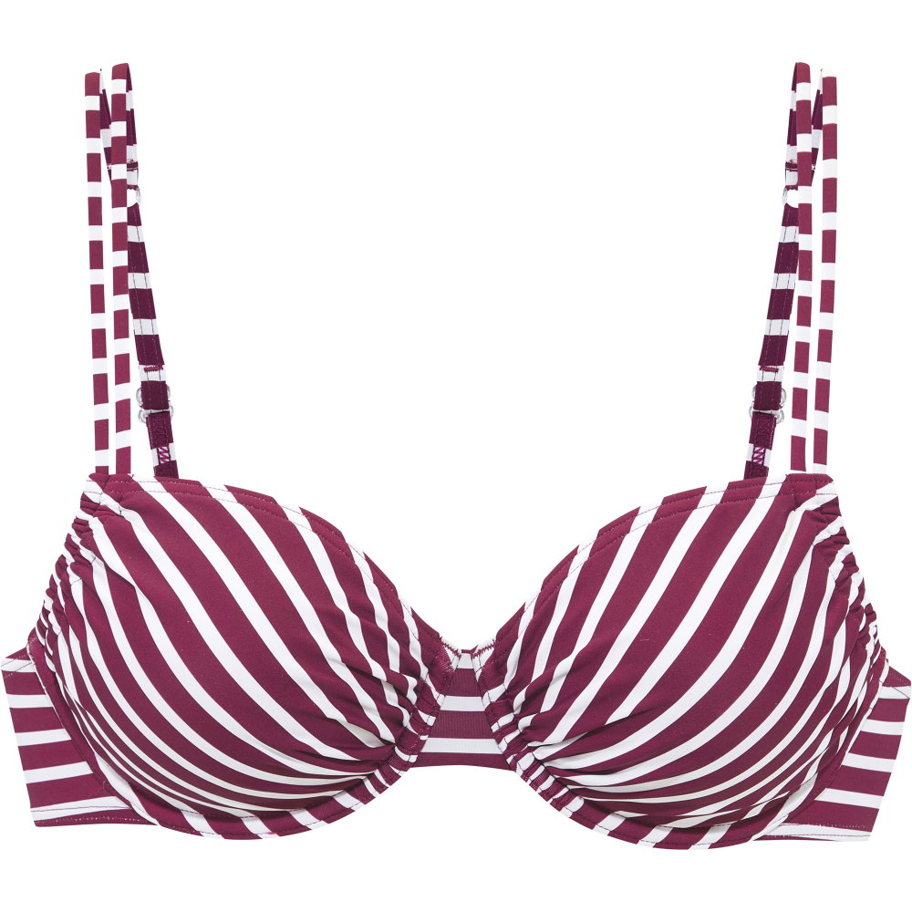 Lascana - Bügel-Bikini Top Damen bordeaux stripes