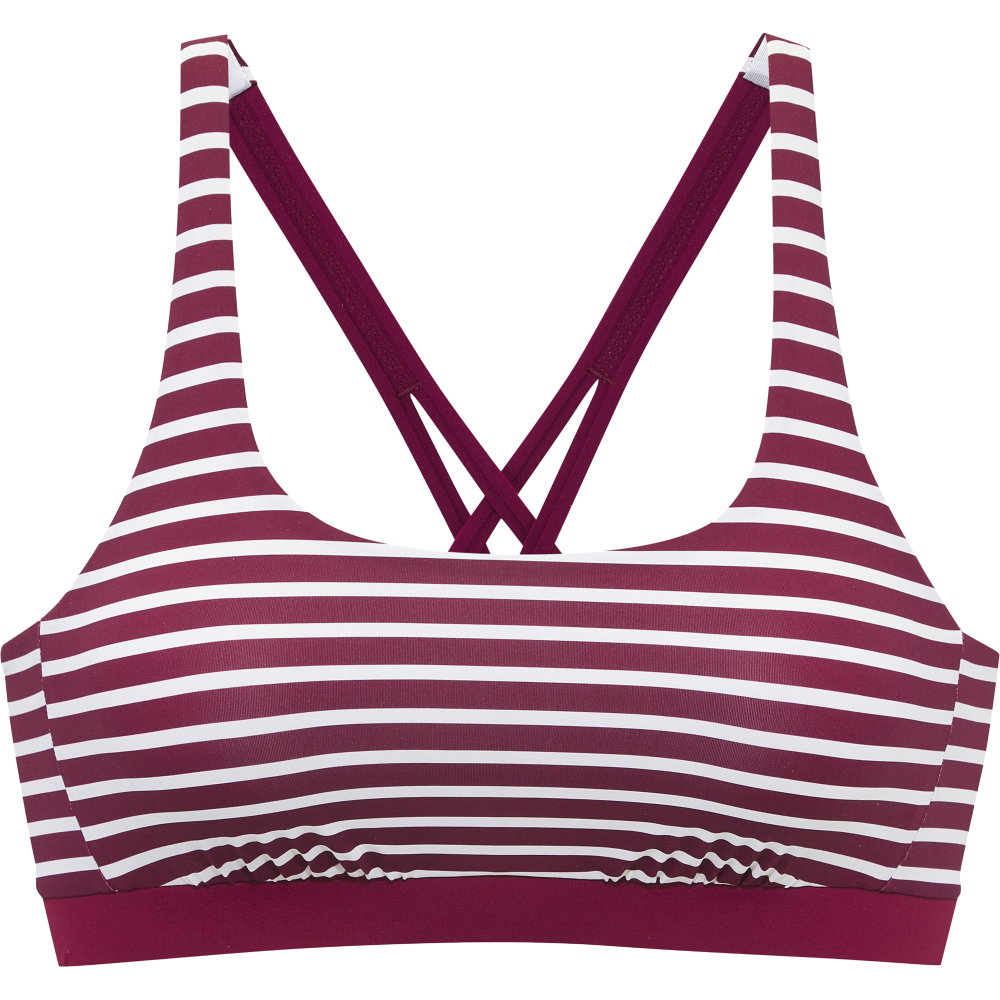Lascana - Bustier Bikini Top Damen bordeaux stripes