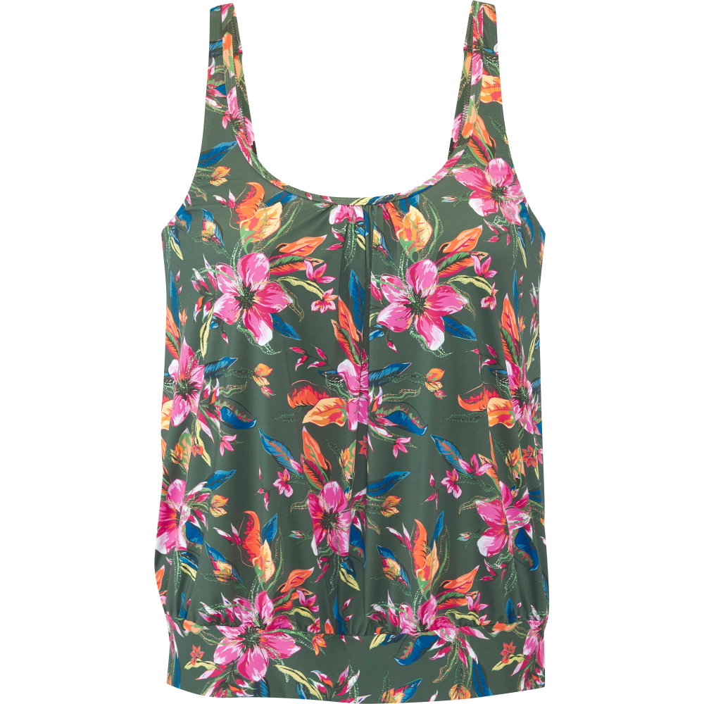 Lascana - Oversize Tankini Top Damen flower print olive