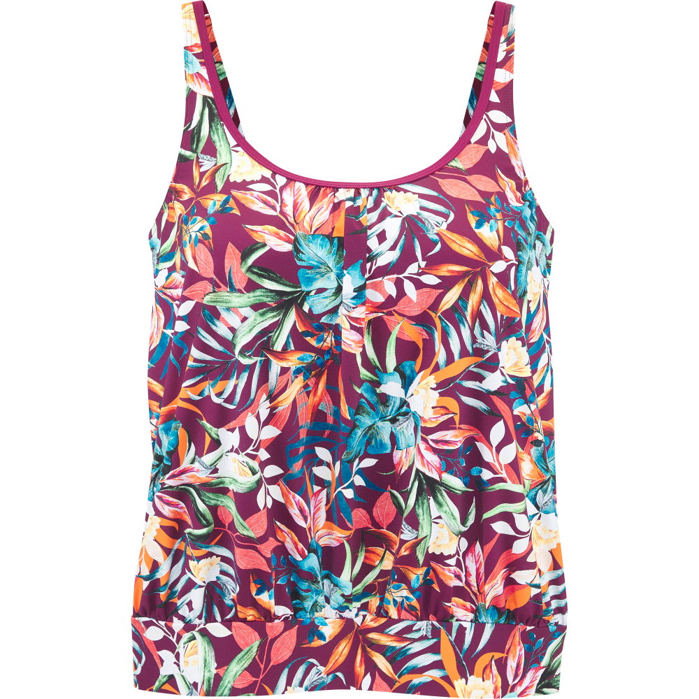 Lascana - Oversize-Tankini-Top Damen flowerprint berry