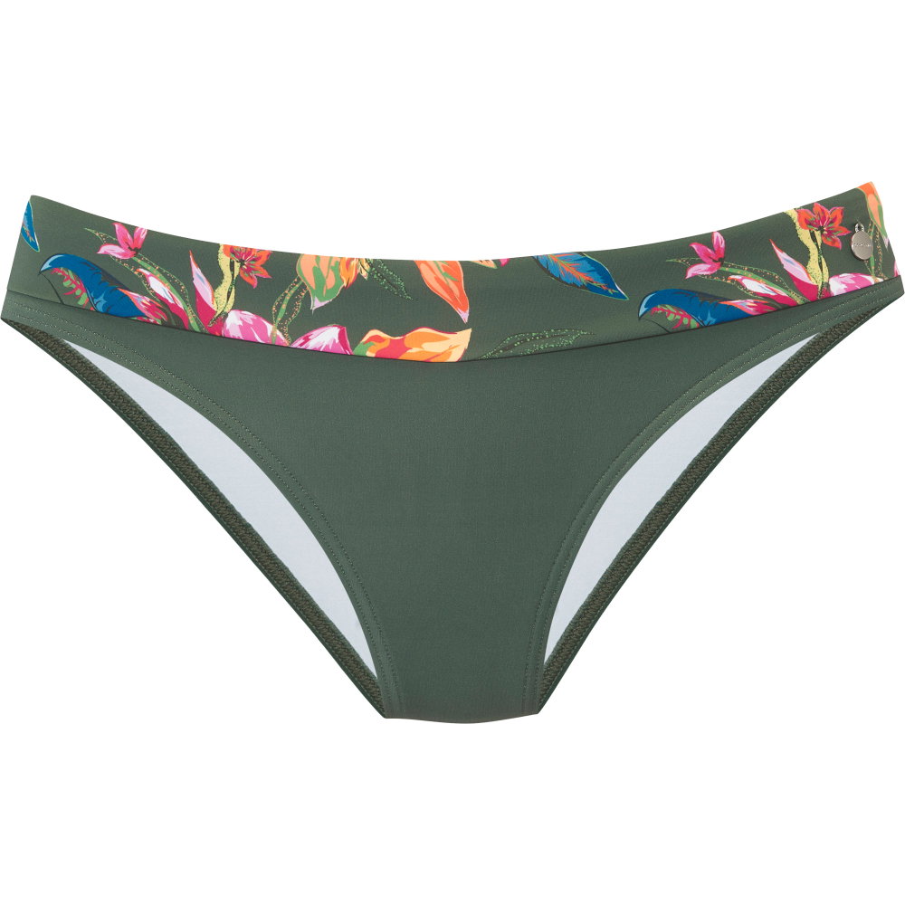 Lascana - Bikini Umschlaghose Damen flower print olive