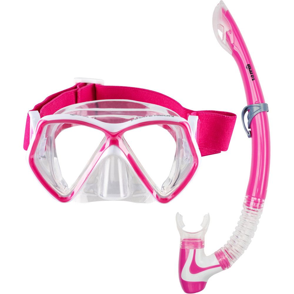 Mares - Pirate Neon Schnorchel-Set Kinder pink white clear