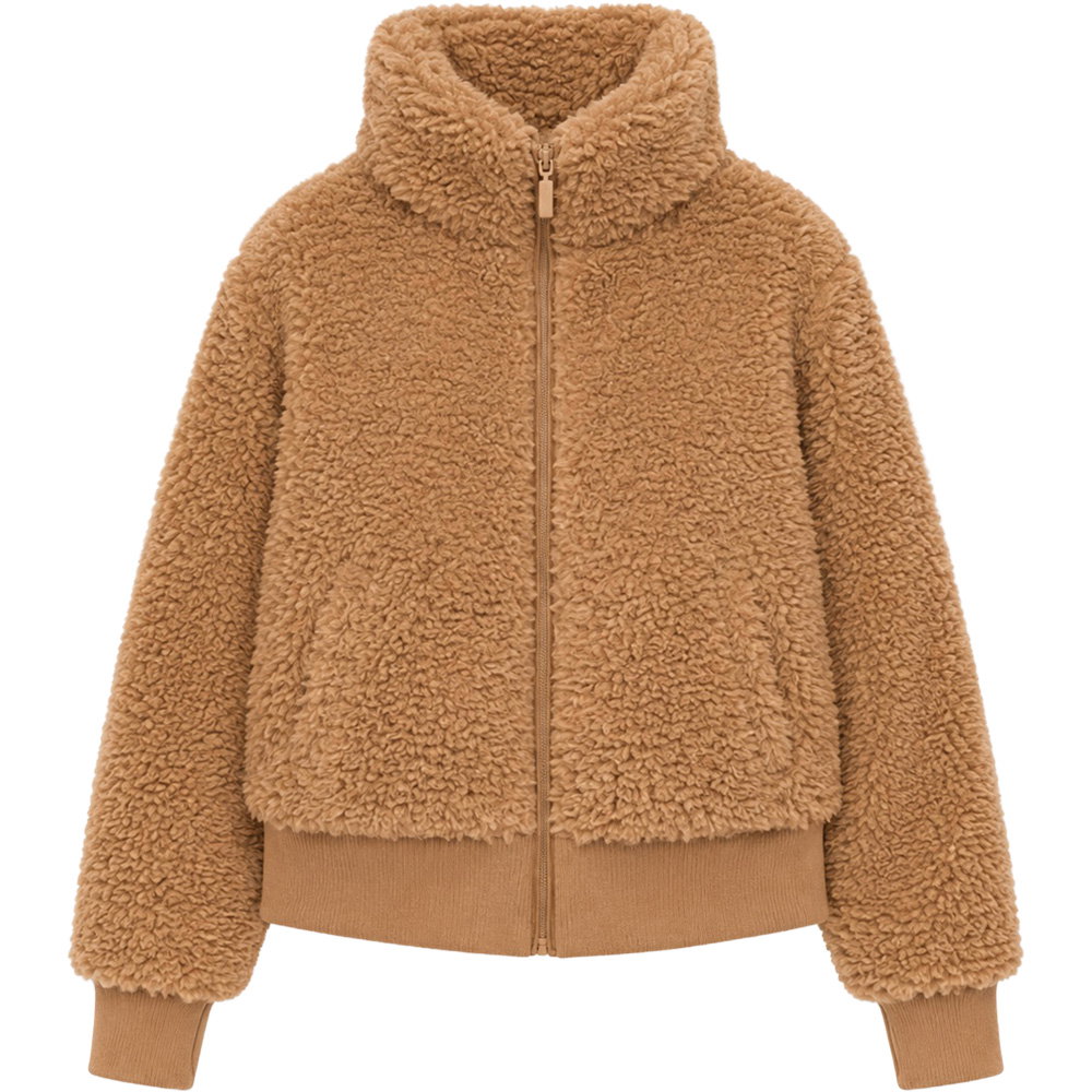 Mazine - Faux-Fur Blouson Fleecejacke Damen fawn
