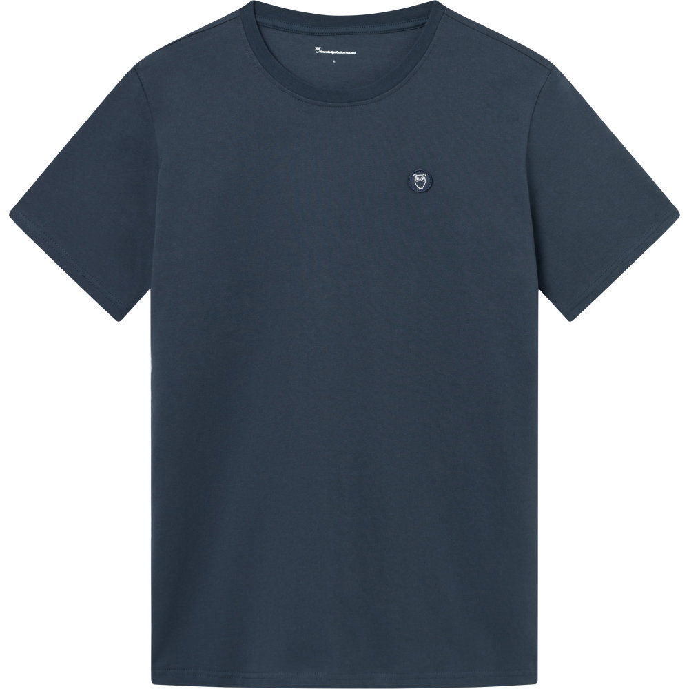KnowledgeCotton Apparel - Loke Badge T-Shirt GOTS/Vegan Herren total eclipse