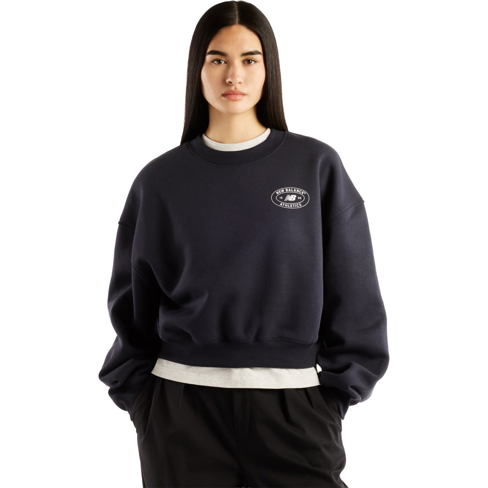 New Balance - Reimagined Fleece Crew Sweatshirt Damen dark night