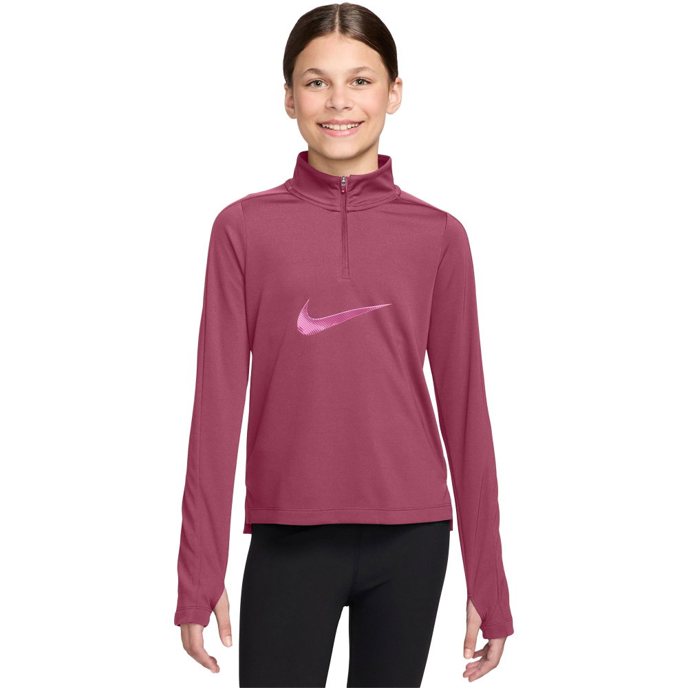 Nike - Pro Dri-FIT Longsleeve mit Viertelreißverschluss Kinder sweet beet