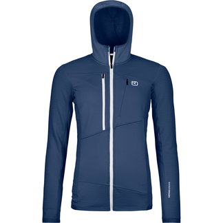ORTOVOX - Fleece Grid Hoodie Damen blue nunatak