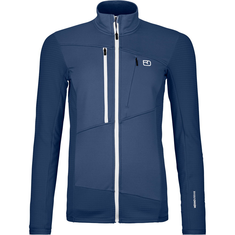 ORTOVOX - Fleece Grid Jacke Damen blue nunatak