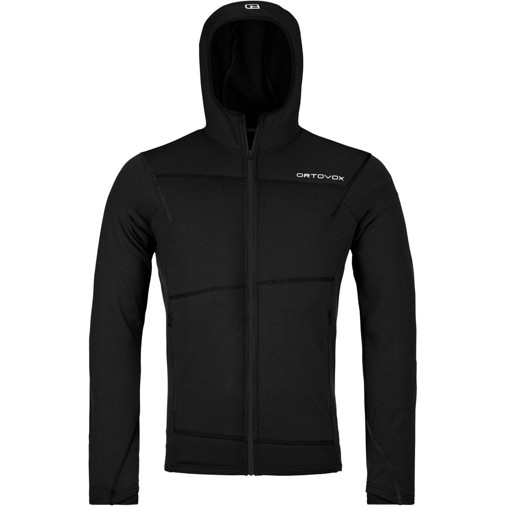 ORTOVOX - Fleece Light Hoodie Herren black raven