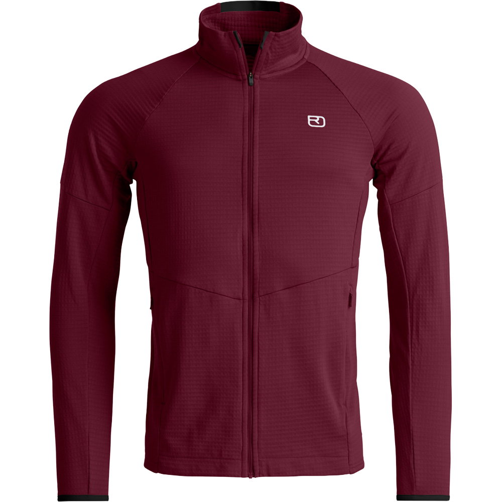 ORTOVOX - Fleece Light Grid Jacke Herren red malbec