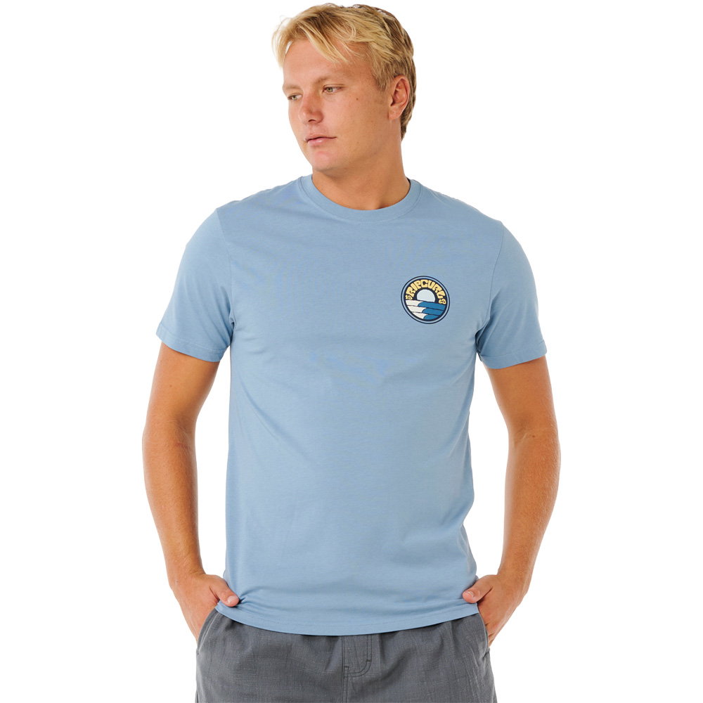 Rip Curl - Pacific Rinse Stacked T-Shirt Herren faded denim