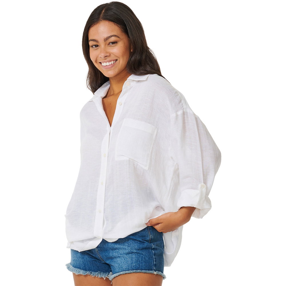 Rip Curl - Premium Surf Holiday Hemd Damen weiß
