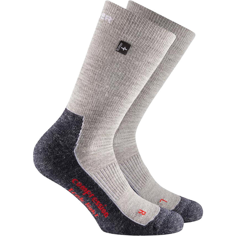 Rohner - Compression Trek Light l/r Wandersocken hellgrau