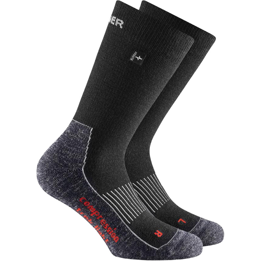 Rohner - Compression Trek Light l/r Wandersocken schwarz