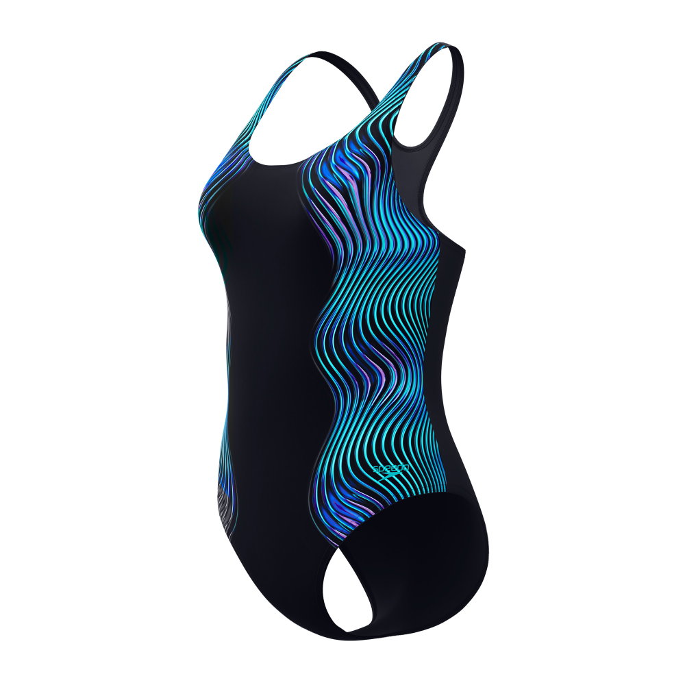 Speedo - Print Medalist Badeanzug Damen anthrazit