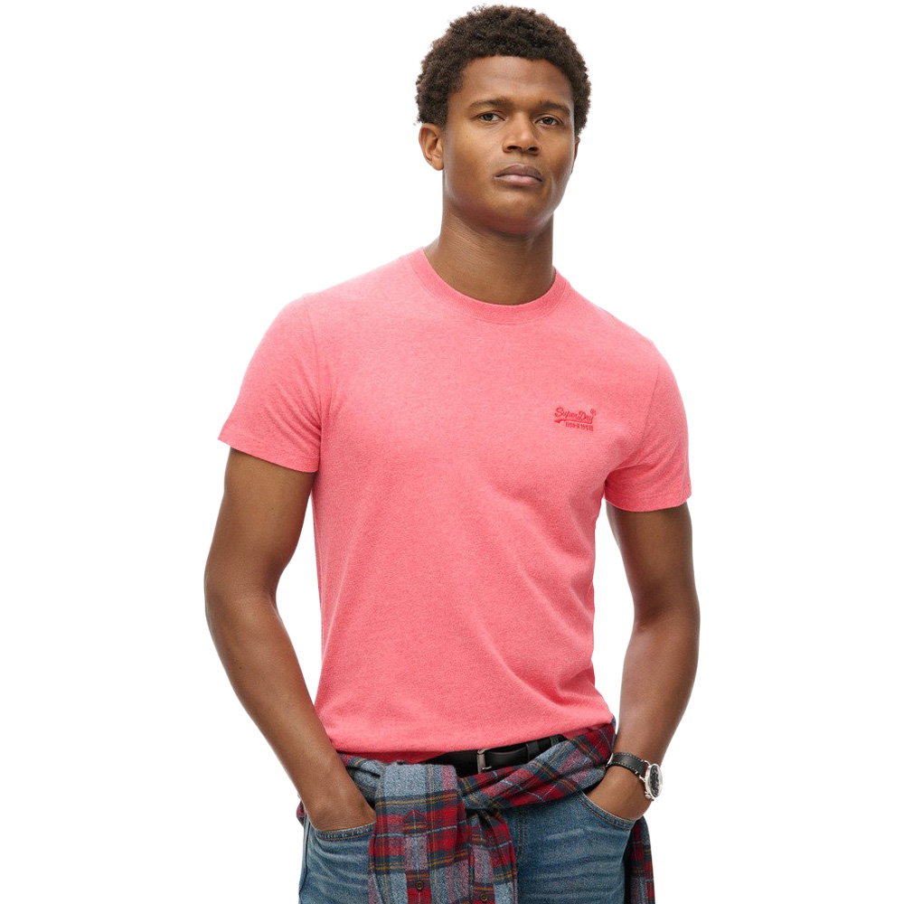 Superdry - Essential Logo EMB T-Shirt Herren punch pink marl