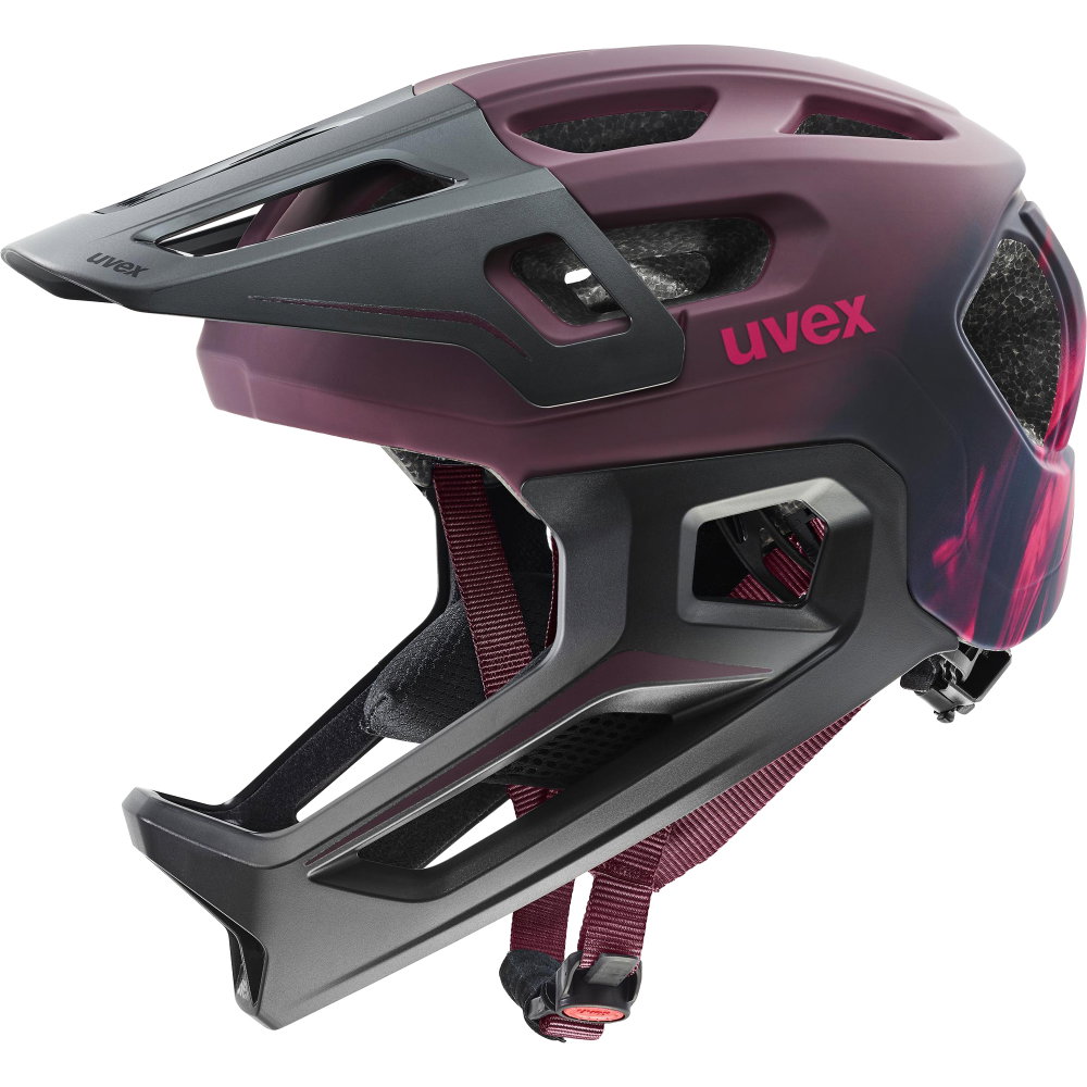Uvex - React Jr. Fullface Fahrradhelm Kinder cranberry matt