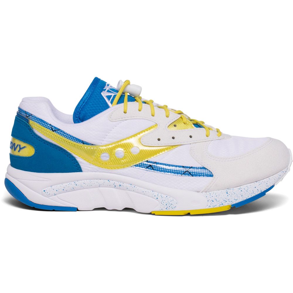 blue and yellow saucony