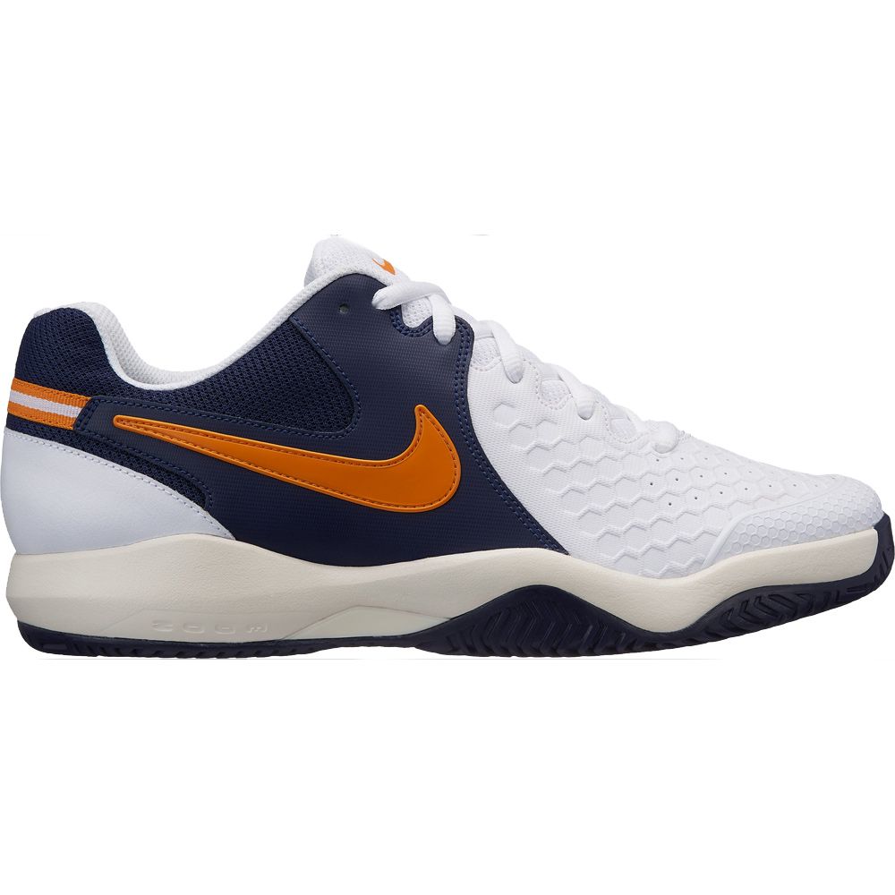 orange and blue tennis shoes