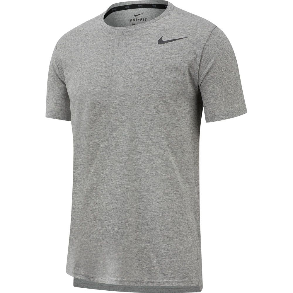 Nike Dri Fit Breathe T Shirt Men Dark Grey Heather Black At